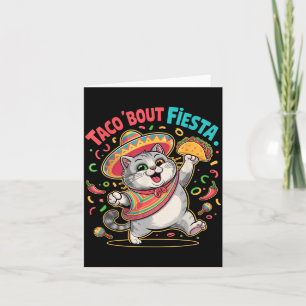 Cartão Divertido Cinco De Mayo Gato Mexicano Fofo Fiesta