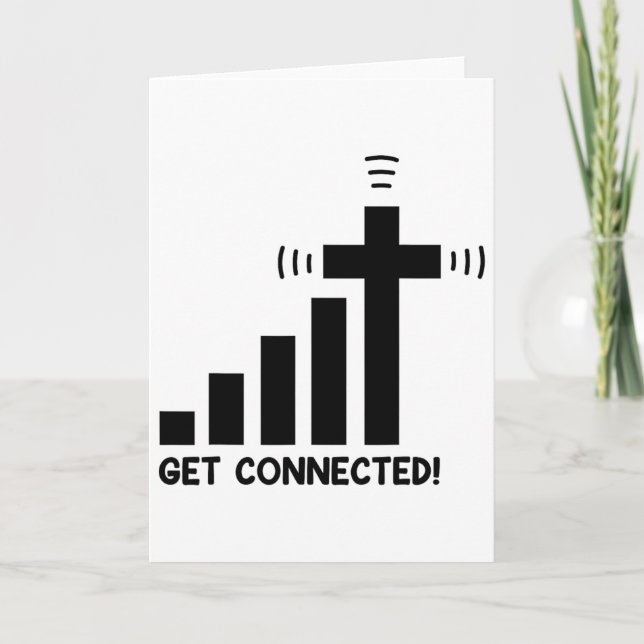 Cartão Divertido Conecte-se Jesus Cristo Fé Cristã Eu (Frente)