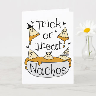 Cartão Divertido de Halloween Nachos Assustadores
