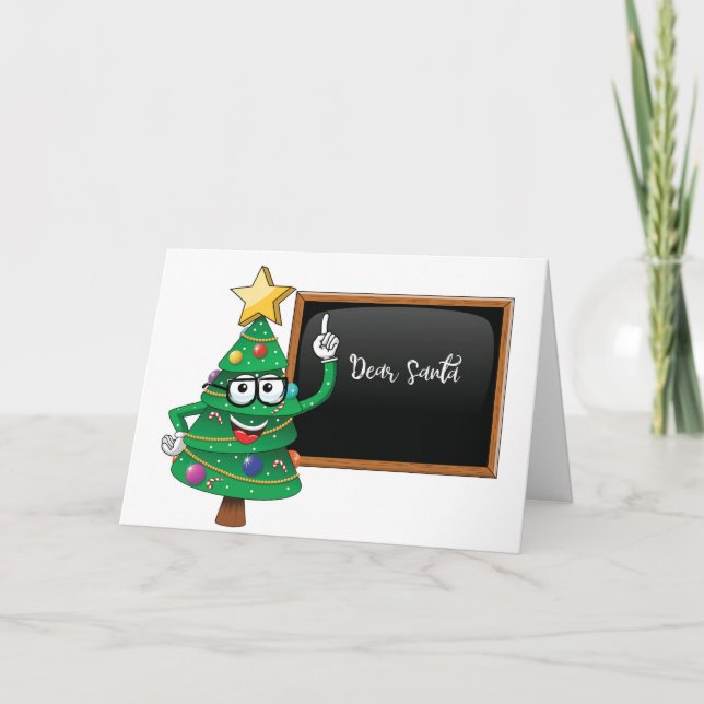 Cartão Divertido de Natal com Pergunta ao Papai No (Frente)