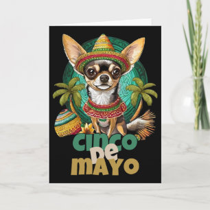 Cartão Divertido Design de Cachorro do Cinco De Mayo, Cut