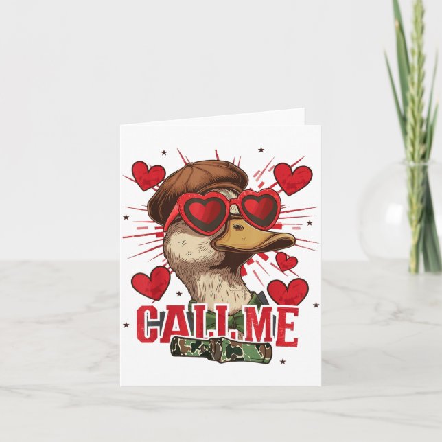 Cartão Divertido Dia dos Namorados Menino Caça Patos Me C (Frente)