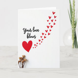 Cartão Divertido do Seu Amor Faz Corações Voarem