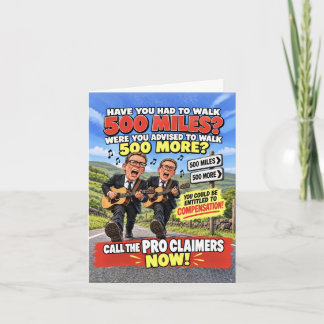 Cartão Divertido dos Proclaimers - 500 Milhas Dema