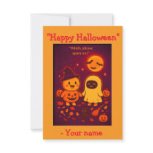 Cartão Divertido e Fofo de Halloween para Crianças