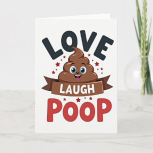 Cartão Divertido Emoji de Cocô Amor Riso