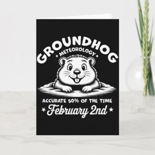 Cartão Divertido Feliz Dia do Groundhog 2 de Fevereiro Me