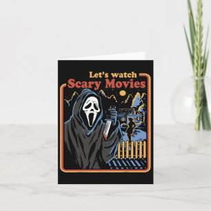 Cartão Divertido Halloween Vamos assistir filmes de terro