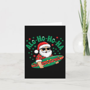 Cartão Divertido Havaiano Alo-ho-ho-ha Papai Noel Surfand