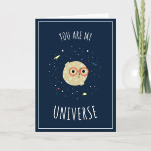 Cartão Divertido Kawaii Universo da Lua Constellação Dia 
