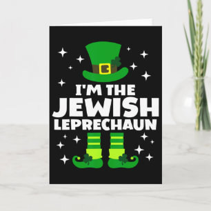 Cartão Divertido Leprechaun Irlandês Judeu Feliz Dia de S
