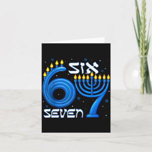 Cartão Divertido Seis Sete 67 Meme Sarcástico Hanukkah Ch