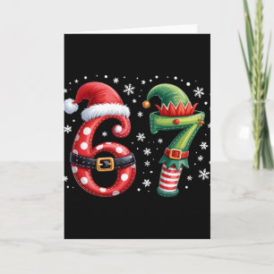 Cartão Divertido Seis Sete 6 7 Meme Natal Humor Papai Noe