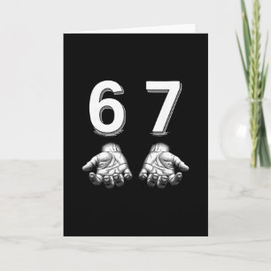 Cartão Divertido Six Seven 67 Meme Gen Alpha Gíria Mãos 