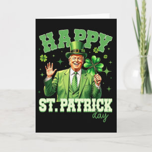 Cartão Divertido Trump Dia de São Patrício Shamrock Sortu