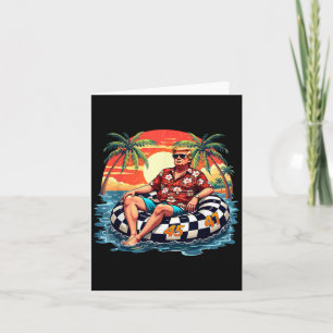 Cartão Divertido Trump Verão 2025 Praia Tropical Divertid