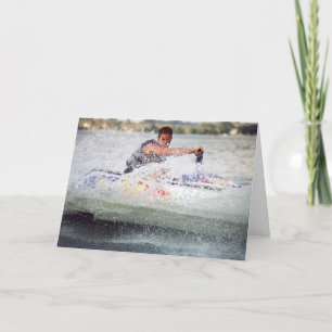 Cartão Divertimento de verão de esqui aquático