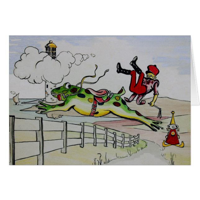 Cartão Divertimento do sapo (Frente Horizontal)