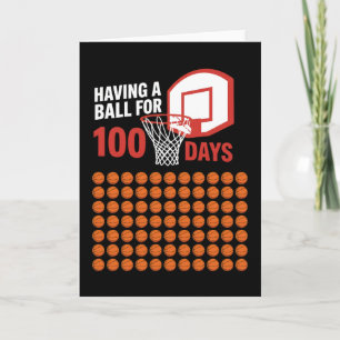 Cartão DIVERTINDO-SE POR 100 DIAS Amante de Basquete