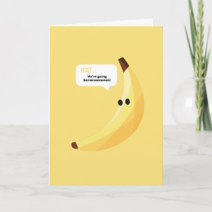 Cartão Dívidas Favoritas de Banana Retro Engraçadas Puns 