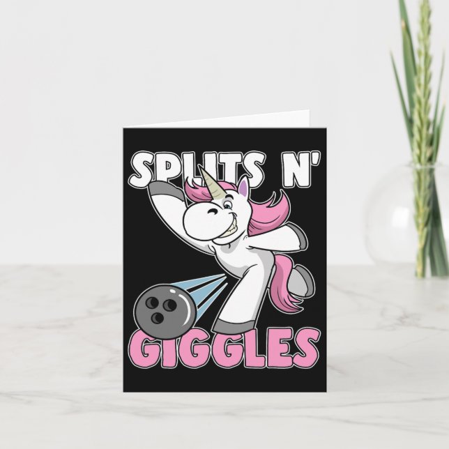 Cartão Divide N' Giggles Unicorn Boliche Bowler (Frente)