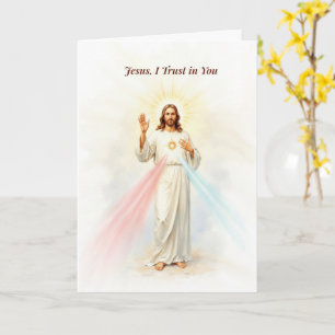 Cartão Divina Misericórdia Jesus Eu Confio em Ti Católico