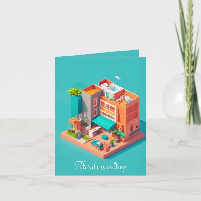 Cartão Divirta-se nas Férias da Flórida (Frente)