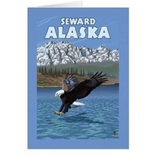 Cartão Divisor de Águia Balda - Seward, Alaska