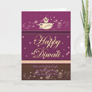Cartão Diwali Greeting Card With Lamp - Happy Diwali