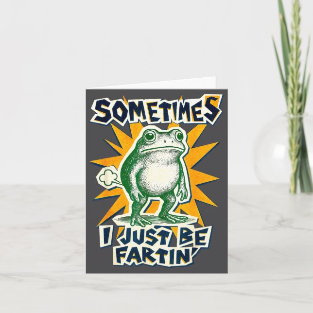 Cartão DIY Fartin Sometimes Collage I Just Frog Poster (Frente)