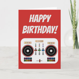 Cartão DIY Modern DJ Birthday Card