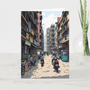 Cartão Dizendo Alô da Índia