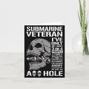 Cartão Dizendo engraçado submarino veterano caveira subma
