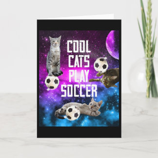 Cartão Dizendo Gatos de Design de Futebol Engraçado