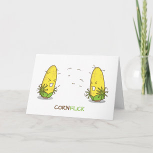 Cartão Dizer engraçado do milho pesaroso aos conflitos