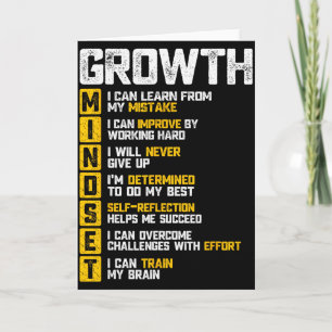 Cartão Dizer Motivacional Mentalidade de Groth Inspirador
