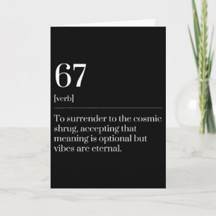 Cartão Dizim Six Seven Número 67 Meme Dicionário Definiçã