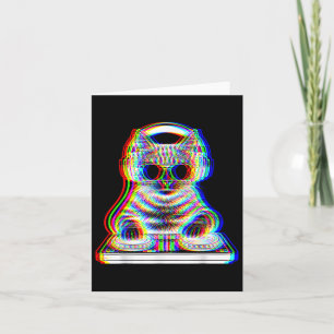 Cartão Dj Cat Edm Música Engraçada Presente Para Gatos De