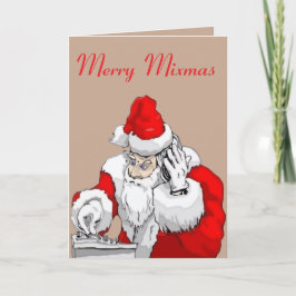 Cartão DJ Santa Claus Mixing The Christmas Party Track