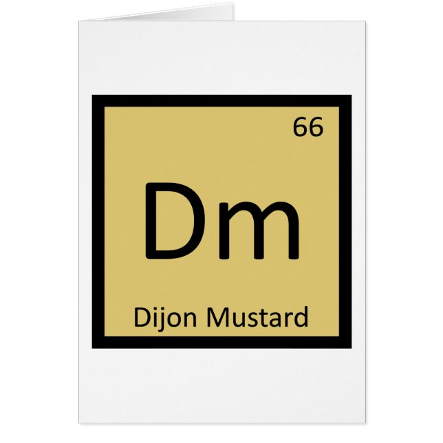 Cartão Dm - Símbolo de Mesa periódica da química da mosta (Frente)