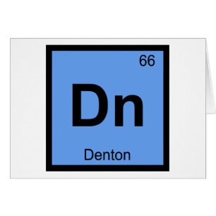 Cartão Dn - Denton Texas Química Símbolo da Tabela Periód