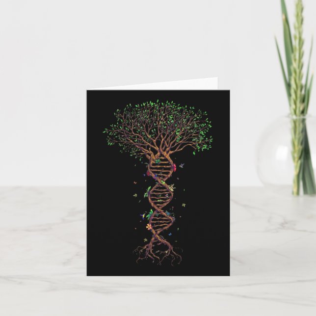 Cartão Dna Tree Geneticamente Engraçado Dia da Terra Plan (Frente)