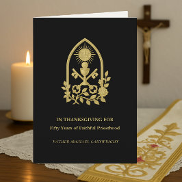 Cartão do 50º Jubileu do Padre IHS, Chaves e Cálic