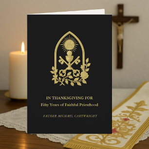 Cartão do 50º Jubileu do Padre IHS, Chaves e Cálic