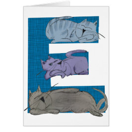 Cartão do alfabeto E do gato