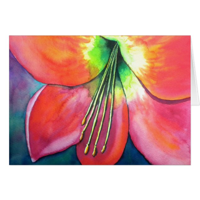 Cartão do Amaryllis (Frente horizontal)