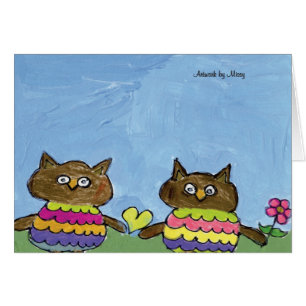 Cartão do amor da coruja