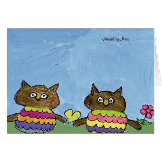 Cartão do amor da coruja