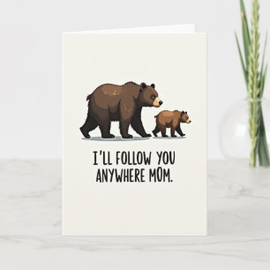 Cartão do Amor da Mamãe Urso Marrom