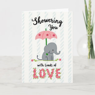 Cartão do Amor de Elefante em Flor